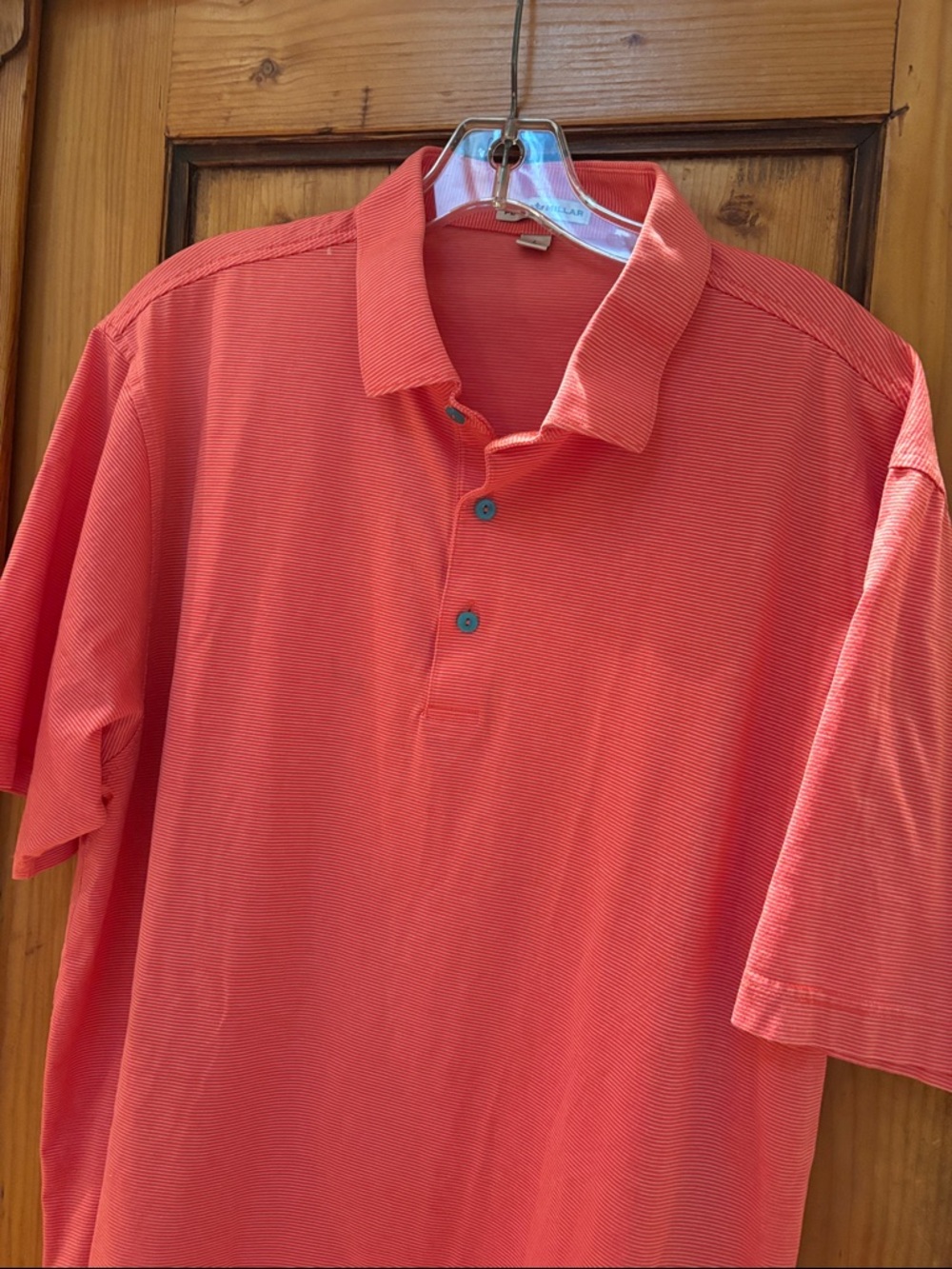 Peter Millar Coral Pink Microstripe Polo